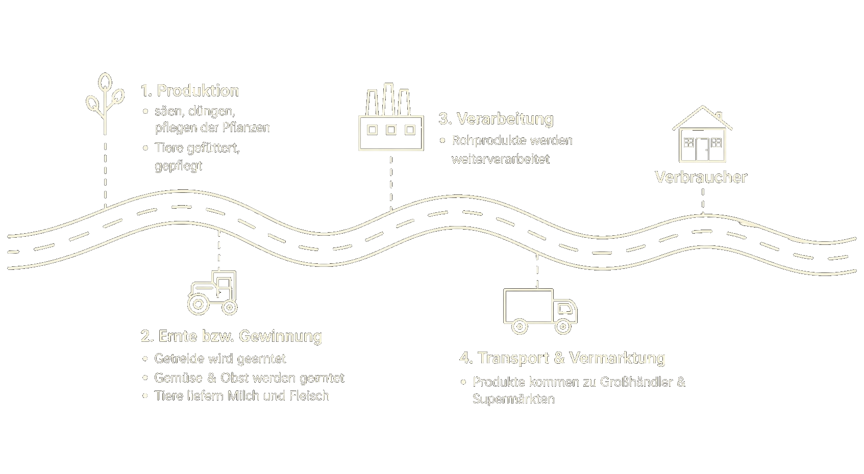 Der Weg zum Teller: vom Acker und Stall bis zum Lebensmittel
